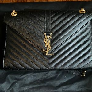 YSL leather large shoulder bag with chain